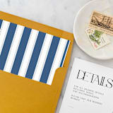"A7 Envelope Liners Navy Blue Nautical Stripes Square Flap (set of 10)" - Envelope Liners in blue by Design by Laney