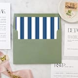 "A7 Envelope Liners Navy Blue Nautical Stripes Square Flap (set of 10)" - Envelope Liners in blue by Design by Laney