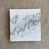 "Vineyard landscape sketch steel blue printed envelope liner for A7 square flap envelope | pack of 10" - Envelope Liners in blue by Ivory Invitations