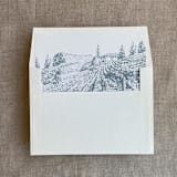 "Vineyard landscape sketch steel blue printed envelope liner for A7 square flap envelope | pack of 10" - Envelope Liners in blue by Ivory Invitations