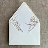 "Gold grand peony vintage floral envelope liner for A7 euro flap envelope | pack of 10" - Envelope Liners in gold by Ivory Invitations