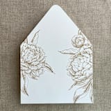 "Gold grand peony vintage floral envelope liner for A7 euro flap envelope | pack of 10" - Envelope Liners in gold by Ivory Invitations