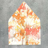 "Fall Foliage Watercolor Euroflap Envelope Liner | Set of 10 | For 5x7” invitations " - Envelope Liners in orange by Cotton and Bow