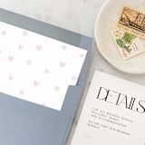 "A7 Envelope Liners Pink Cute Hearts Square Flap (set of 10)" - Envelope Liners in pink by Design by Laney