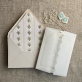 "Emberlin vintage pink floral print envelope liner for A7 euro flap envelope | pack of 10" - Envelope Liners in pink by Ivory Invitations