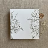 "Moss grand peony floral envelope liner for A7 square flap envelope | pack of 10" - Envelope Liners in green by Ivory Invitations