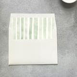"Green Stripe Watercolor Envelope Liner | Set of 10" - Envelope Liners in green by Cotton and Bow