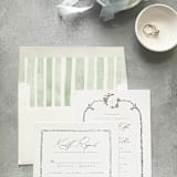 "Green Stripe Watercolor Envelope Liner | Set of 10" - Envelope Liners in green by Cotton and Bow