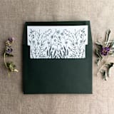 "Forest green English botanical garden floral envelope liner for A7 square flap envelope | pack of 10" - Envelope Liners in green by Ivory Invitations