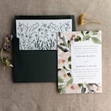 "Forest green English botanical garden floral envelope liner for A7 square flap envelope | pack of 10" - Envelope Liners in green by Ivory Invitations
