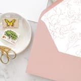 "A7 Envelope Liners Pink Flower Sketch (set of 10)" - Envelope Liners in pink by Design by Laney