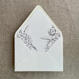 "Slate gray grand peony floral envelope liner for A7 euro flap envelope | pack of 10" - Envelope Liners in gray by Ivory Invitations