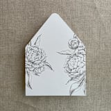 "Slate gray grand peony floral envelope liner for A7 euro flap envelope | pack of 10" - Envelope Liners in gray by Ivory Invitations