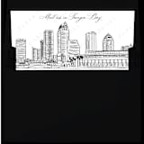 "Tampa Bay Florida Skyline Envelope Liner with custom text/saying | Set of 10 | For 5x7 Minted Square Flap Envelope" - Envelope Liners in white by Kimee Meyer