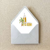 "Downtown Miami Florida Watercolor Euroflap Envelope Liner | Set of 10 | For 5x7” invitations" - Envelope Liners in multicolorassorted-colors by Cotton and Bow