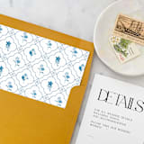 "A7 Envelope Liners Floral Tile Pattern Square Flap (set of 10)" - Envelope Liners in blue by Design by Laney