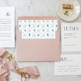 "A7 Envelope Liners Floral Tile Pattern Square Flap (set of 10)" - Envelope Liners in blue by Design by Laney