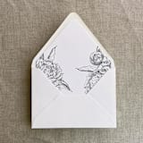 "Forest grand peony vintage floral envelope liner for A7 euro flap envelope | pack of 10" - Envelope Liners in green by Ivory Invitations