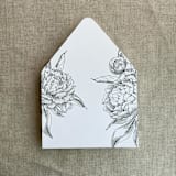 "Forest grand peony vintage floral envelope liner for A7 euro flap envelope | pack of 10" - Envelope Liners in green by Ivory Invitations