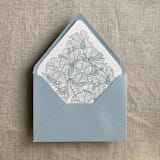 "Steel blue ruffled floral lace liner for A7 euro flap envelope | pack of 10" - Envelope Liners in blue by Ivory Invitations