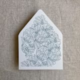 "Steel blue ruffled floral lace liner for A7 euro flap envelope | pack of 10" - Envelope Liners in blue by Ivory Invitations