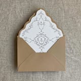 "grace floral mocha envelope liner for A7 euro flap envelope | pack of 10" - Envelope Liners in brown by Ivory Invitations