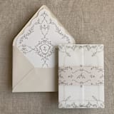 "grace floral mocha envelope liner for A7 euro flap envelope | pack of 10" - Envelope Liners in brown by Ivory Invitations