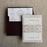 "grace floral mocha envelope liner for A7 square flap envelope | pack of 10" - Envelope Liners in brown by Ivory Invitations