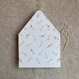 "Holiday candy cane printed printed envelope liner for A7 euro flap envelope  | pack of 10" - Envelope Liners in red by Ivory Invitations