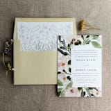 "Oyster English botanical garden floral envelope liner for A7 square flap envelope | pack of 10" - Envelope Liners in gray by Ivory Invitations