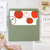 "A7 Envelope Liners Italian Tomatoes Square Flap (set of 10)" - Envelope Liners in red by Design by Laney