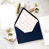"A7 Envelope Liners Pink Warped Checkerboard (set of 10)" - Envelope Liners in pink by Design by Laney