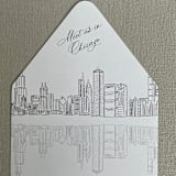 "Chicago Skyline Envelope Liner with Custom text | Set of 10 | For 5x7 Euro Flap Envelope" - Envelope Liners in white by Kimee Meyer