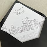 "Chicago Skyline Envelope Liner with Custom text | Set of 10 | For 5x7 Euro Flap Envelope" - Envelope Liners in white by Kimee Meyer