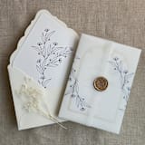 "Jessica minimalist navy envelope liner for A7 euro flap envelope | pack of 10" - Envelope Liners in blue by Ivory Invitations