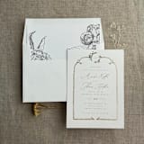 "Black Etched grand peony vintage floral envelope liner for A7 square flap envelope | pack of 10" - Envelope Liners in black by Ivory Invitations
