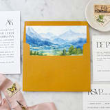 "A7 Envelope Liners Mountain Watercolor Square Flap (set of 10)" - Envelope Liners in multicolor by Design by Laney