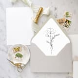 "A7 Envelope Liners Modern Line Art Flower (set of 10)" - Envelope Liners in black by Design by Laney