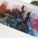 "Gentle Night Watercolor Envelope Liner | Set of 10" - Envelope Liners in blue by Campofiore Paper Studio
