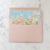 "A7 Envelope Liners Blue and Pink Florals Square Flap (set of 10)" - Envelope Liners in pink by Design by Laney