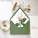 "A7 Envelope Liners Magnolia Flower (set of 10)" - Envelope Liners in white by Design by Laney