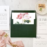 "A7 Envelope Liners Pink Fluffy Roses Square Flap (set of 10)" - Envelope Liners in pink by Design by Laney