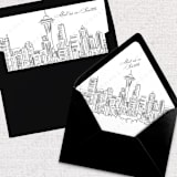 "Seattle Skyline Envelope Liner with custom text/saying | Set of 10 | For 5x7 Minted Square Flap Envelope" - Envelope Liners in white by Kimee Meyer