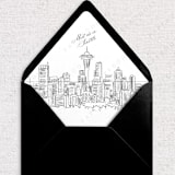 "Seattle Skyline Envelope Liner with custom text/saying | Set of 10 | For 5x7 Minted Square Flap Envelope" - Envelope Liners in white by Kimee Meyer