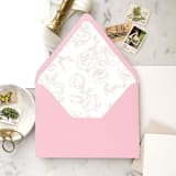 "A7 Envelope Liners Pink Rose Line Art (set of 10)" - Envelope Liners in pink by Design by Laney