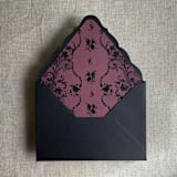 "Versailles Nocturne Merlot envelope liner for A7 euro flap envelope | pack of 10" - Envelope Liners in purple by Ivory Invitations