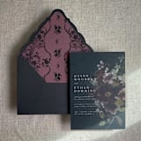 "Versailles Nocturne Merlot envelope liner for A7 euro flap envelope | pack of 10" - Envelope Liners in purple by Ivory Invitations