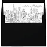 "Philadelphia Skyline Envelope Liner with custom text/saying | Set of 10 | For 5x7 Minted Square Flap Envelope" - Envelope Liners in white by Kimee Meyer