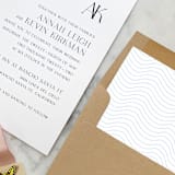 "A7 Envelope Liners Blue Waves Square Flap (set of 10)" - Envelope Liners in blue by Design by Laney
