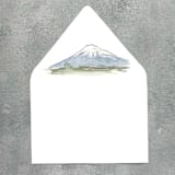 "Mt Fuji Japan Watercolor Euroflap Envelope Liner | Set of 10 | For 5x7” invitations" - Envelope Liners in multicolorassorted-colors by Cotton and Bow